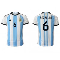 Argentina German Pezzella #6 Hjemmebanetrøje VM 2022 Kortærmet